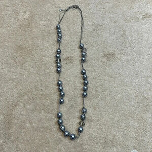 Ann Taylor gray beaded long necklace